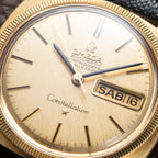 Omega Constellation C-Shape Day-Date 18K Yellow Gold linnen OM DIAL Ref. 168.029 from 1969