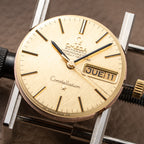 Omega Constellation C-Shape Day-Date 18K Yellow Gold linnen OM DIAL Ref. 168.029 from 1969