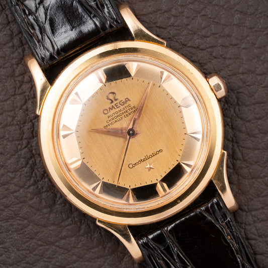 Omega Constellation De Luxe Pie Pan Arrow Head Mirror Dial 18K Rosé Gold Ref. 2852 / 2853 from 1957