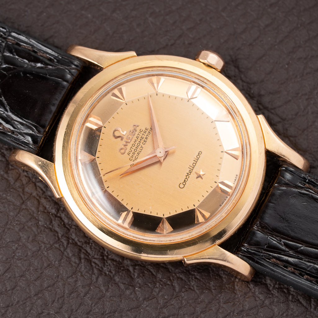 Omega Constellation De Luxe Pie Pan Arrow Head Mirror Dial 18K Rosé Gold Ref. 2852 / 2853 from 1957