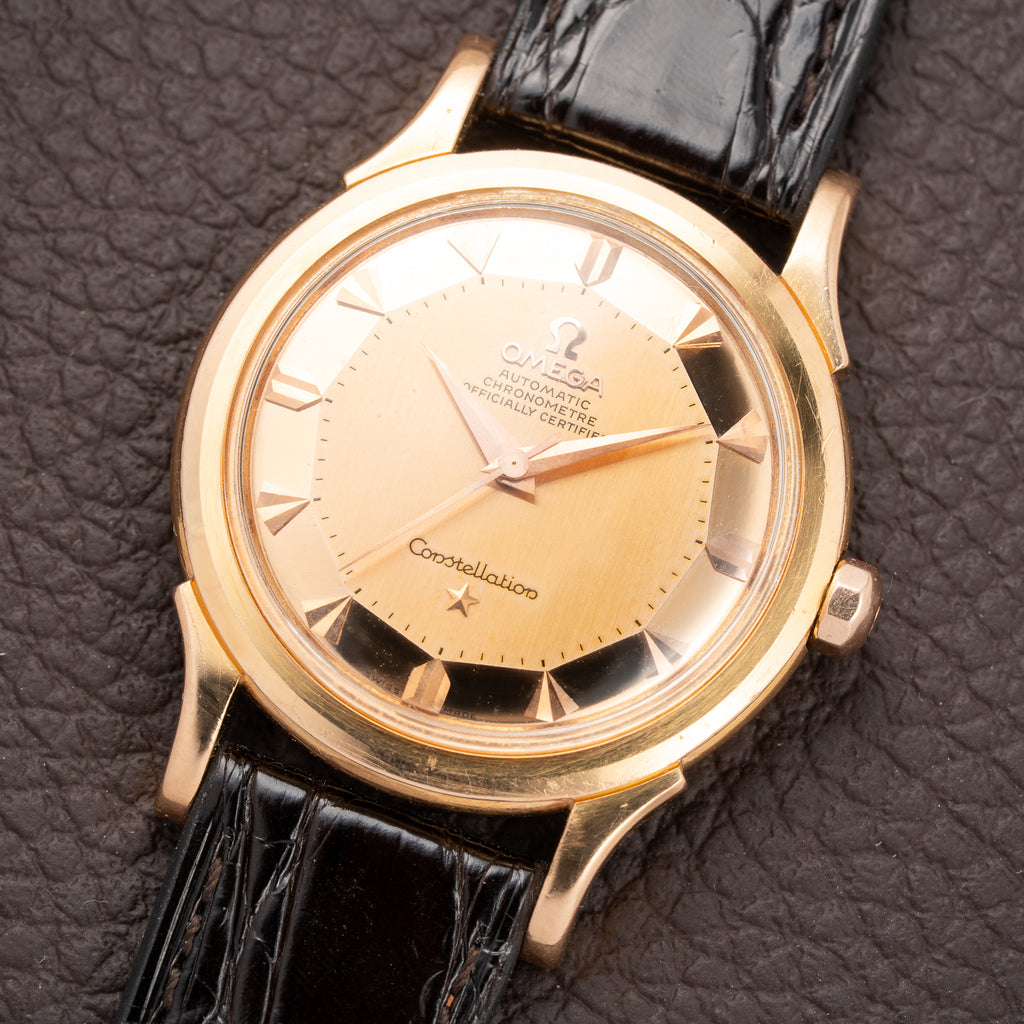 Omega Constellation De Luxe Pie Pan Arrow Head Mirror Dial 18K Rosé Gold Ref. 2852 / 2853 from 1957