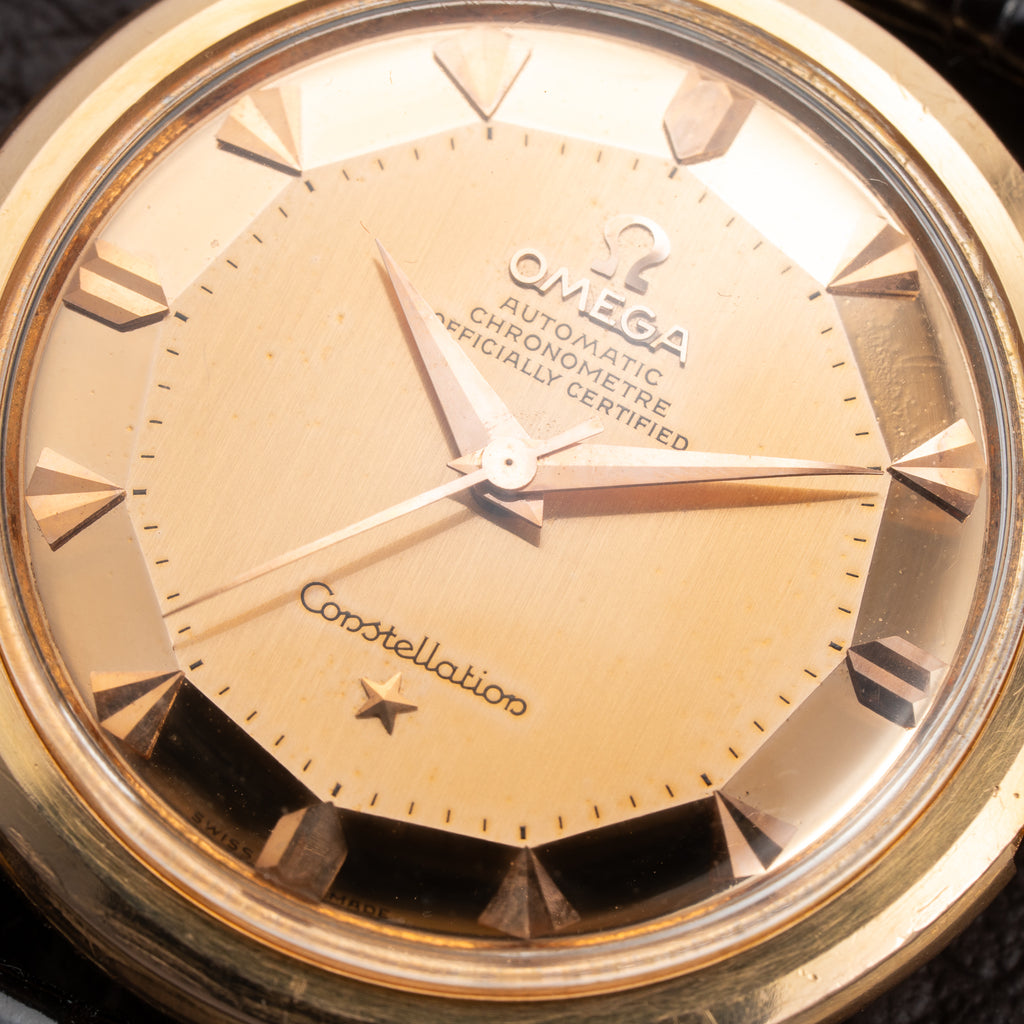 Omega Constellation De Luxe Pie Pan Arrow Head Mirror Dial 18K Rosé Gold Ref. 2852 / 2853 from 1957