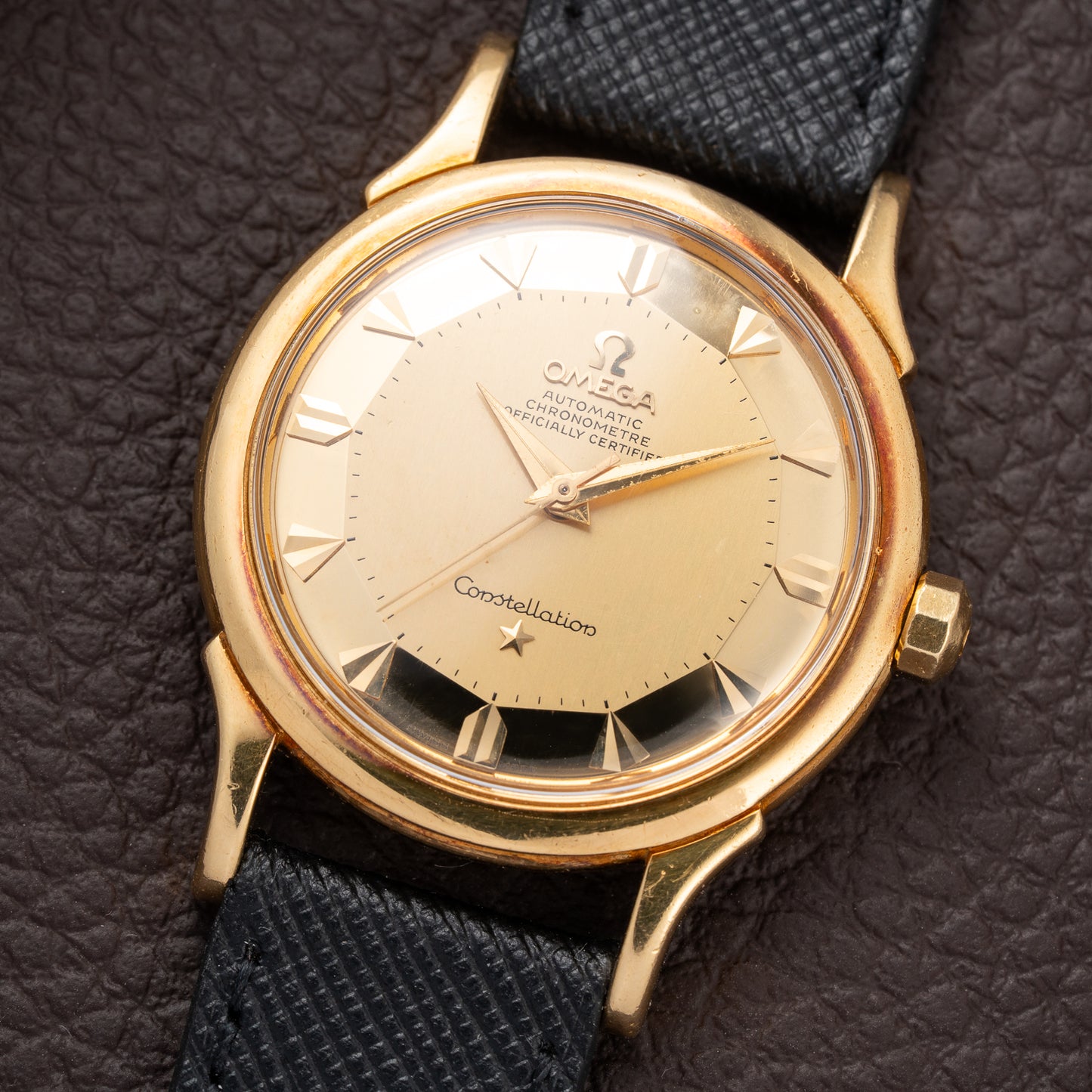 Omega Constellation DeLuxe PiePan Arrow Head 18K Yellow Gold Ref 2852 from 1958