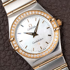 Omega Constellation Factory Diamond Set Gold & Steel Mother of Pearl Ref. 895.1201 from 1990s