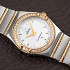 Omega Constellation Factory Diamond Set Gold & Steel Mother of Pearl Ref. 895.1201 from 1990s