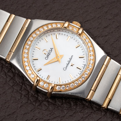 Omega Constellation Factory Diamond Set Gold & Steel Mother of Pearl Ref. 895.1201 from 1990s