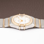 Omega Constellation Factory Diamond Set Gold & Steel Mother of Pearl Ref. 895.1201 from 1990s