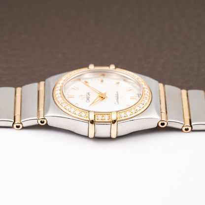 Omega Constellation Factory Diamond Set Gold & Steel Mother of Pearl Ref. 895.1201 from 1990s