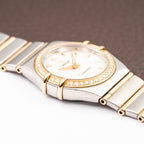 Omega Constellation Factory Diamond Set Gold & Steel Mother of Pearl Ref. 895.1201 from 1990s