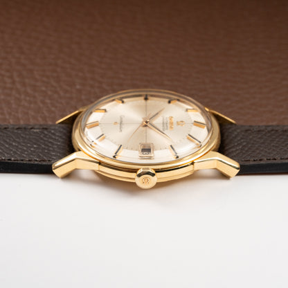 Omega Constellation Pie Pan Crosshair Dial Dog Leg 18K Gold Ref 168.005 from 1962