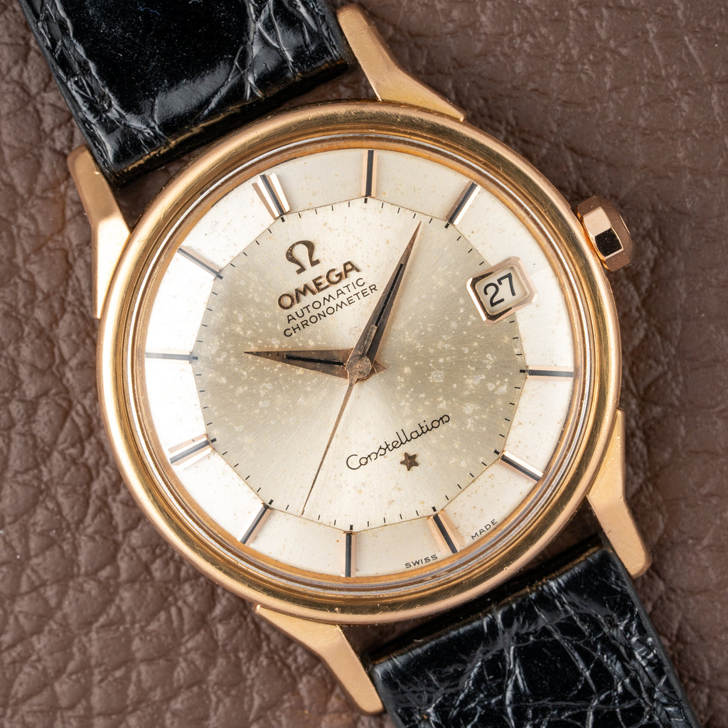 Omega Constellation Pie Pan Dog Leg French Case 18K Rosé Gold from 1962