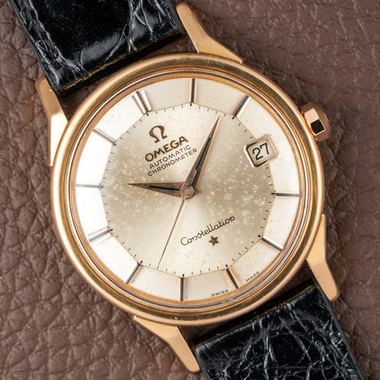Omega Constellation Pie Pan Dog Leg French Case 18K Rosé Gold from 1962