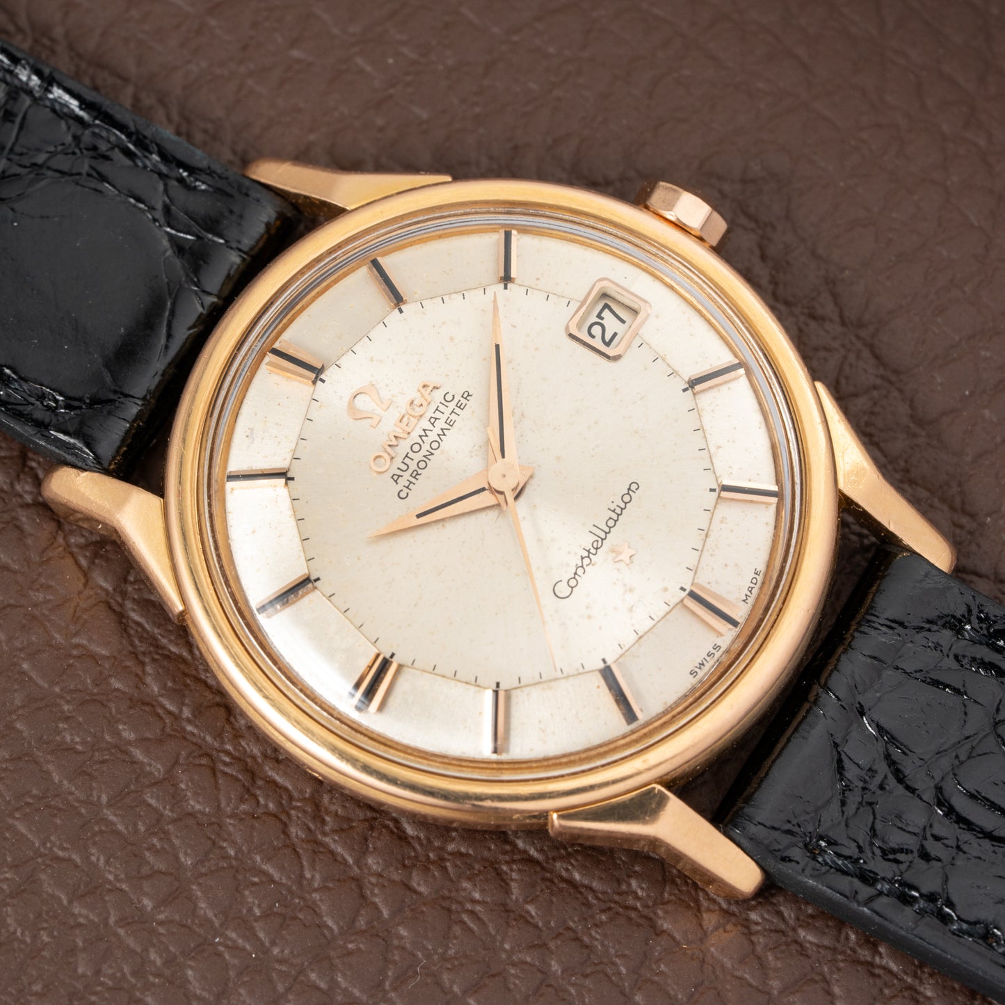 Omega Constellation Pie Pan Dog Leg French Case 18K Rosé Gold from 1962