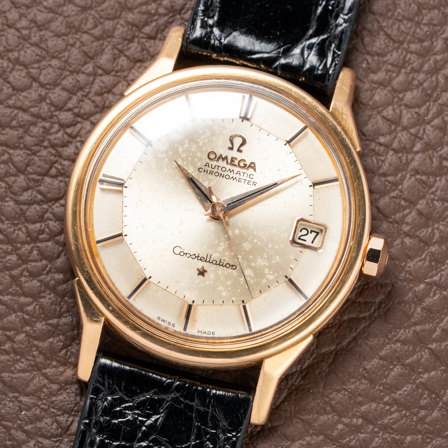 Omega Constellation Pie Pan Dog Leg French Case 18K Rosé Gold from 1962