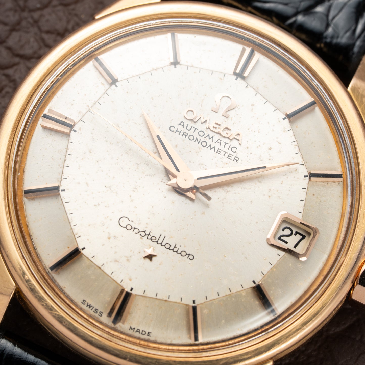 Omega Constellation Pie Pan Dog Leg French Case 18K Rosé Gold from 1962
