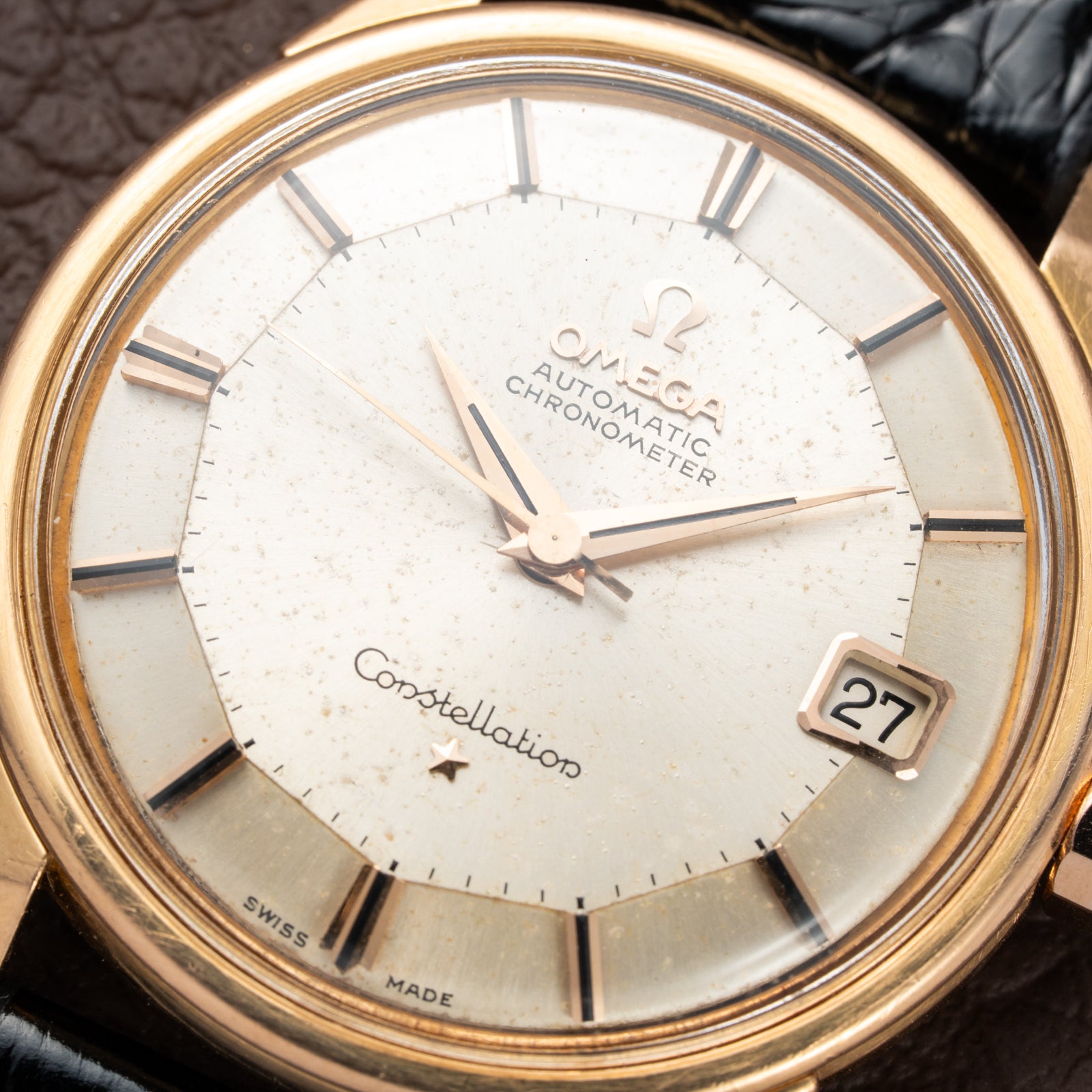 Omega Constellation Pie Pan Dog Leg French Case 18K Rosé Gold from 1962
