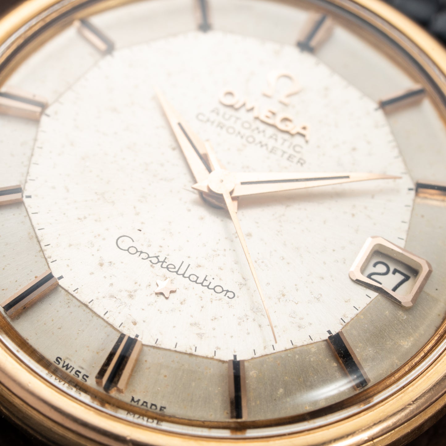 Omega Constellation Pie Pan Dog Leg French Case 18K Rosé Gold from 1962