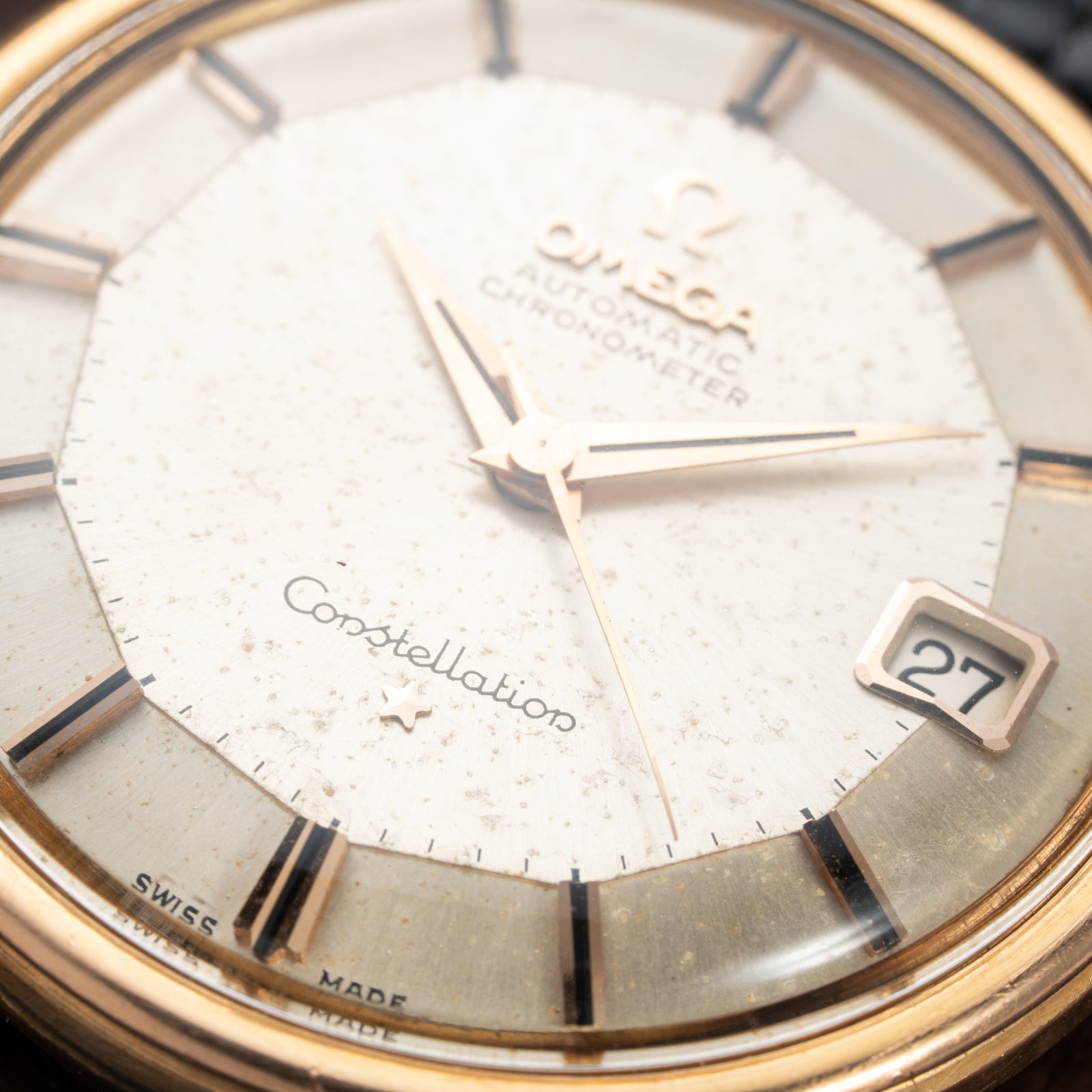 Omega Constellation Pie Pan Dog Leg French Case 18K Rosé Gold from 1962