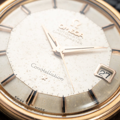 Omega Constellation Pie Pan Dog Leg French Case 18K Rosé Gold from 1962