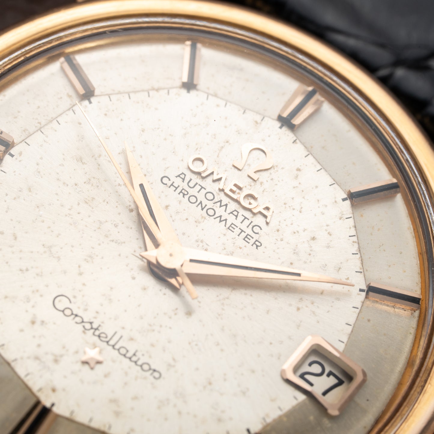 Omega Constellation Pie Pan Dog Leg French Case 18K Rosé Gold from 1962