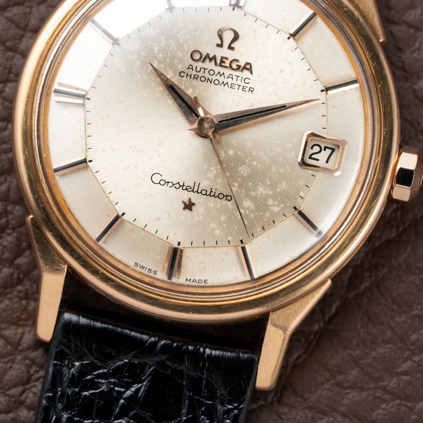 Omega Constellation Pie Pan Dog Leg French Case 18K Rosé Gold from 1962
