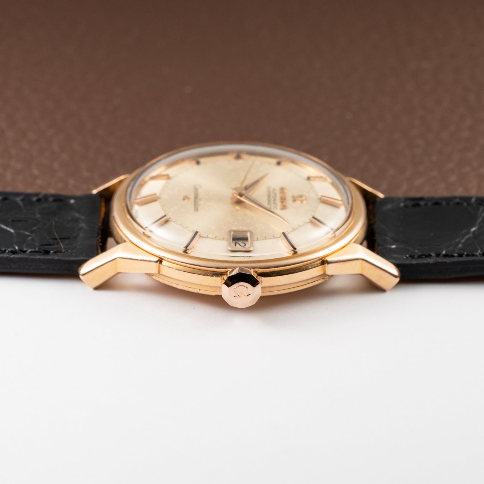 Omega Constellation Pie Pan Dog Leg French Case 18K Rosé Gold from 1962