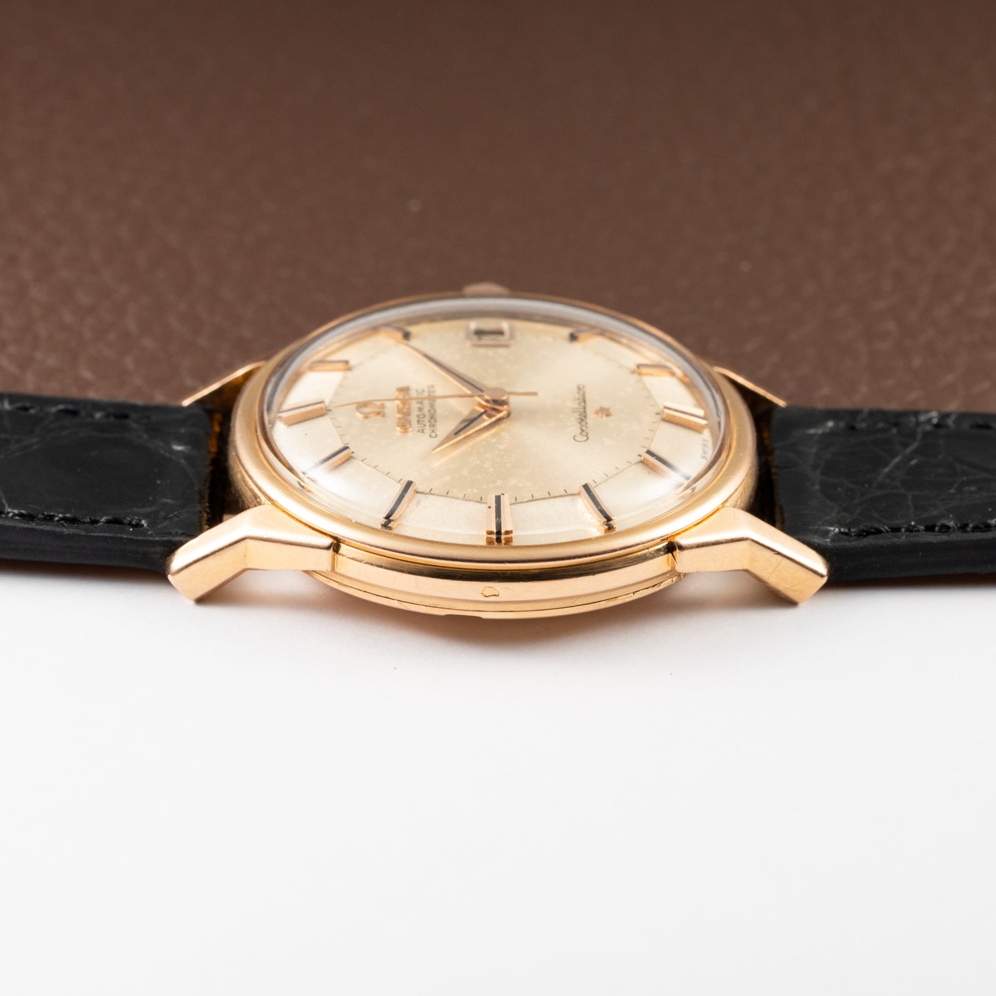 Omega Constellation Pie Pan Dog Leg French Case 18K Rosé Gold from 1962