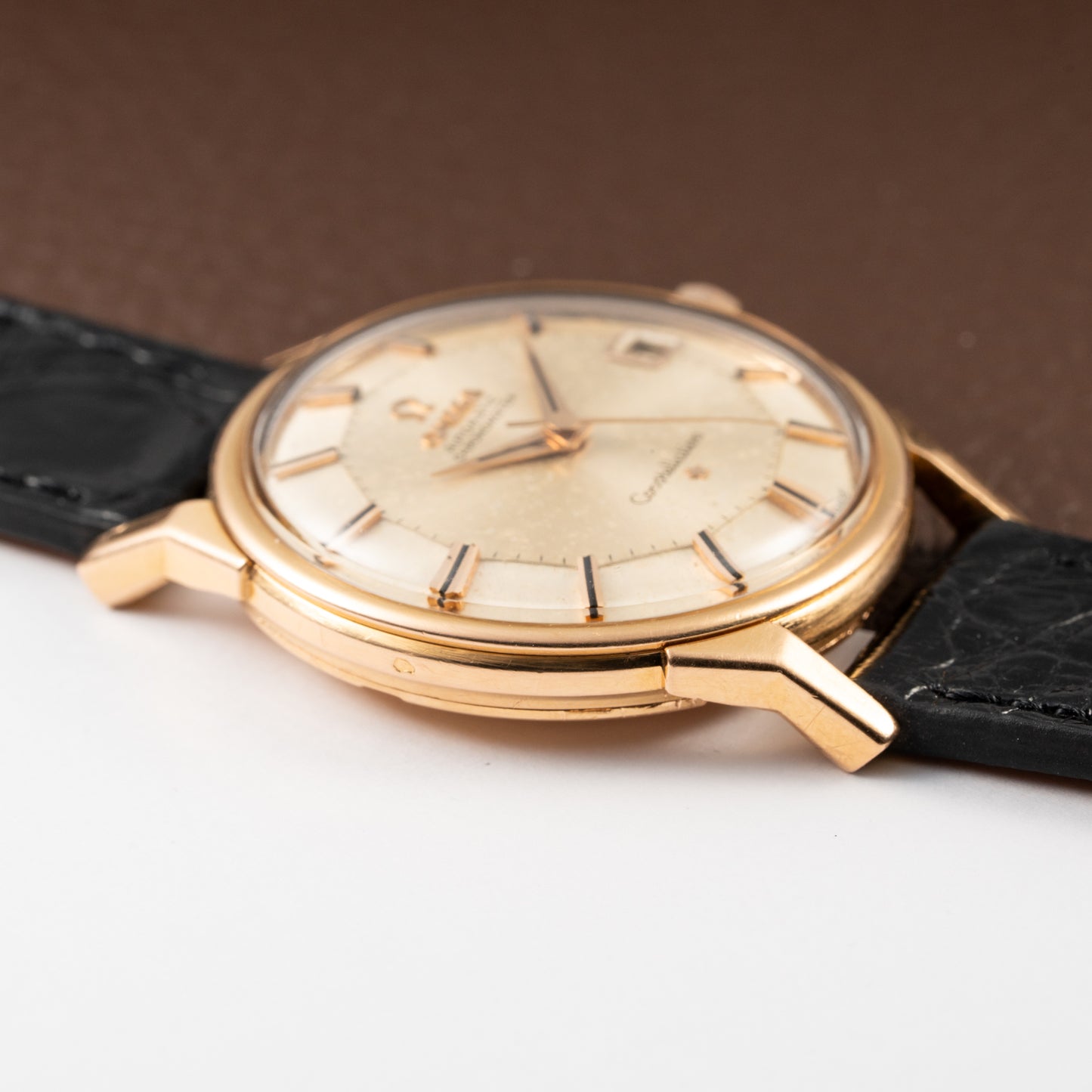 Omega Constellation Pie Pan Dog Leg French Case 18K Rosé Gold from 1962