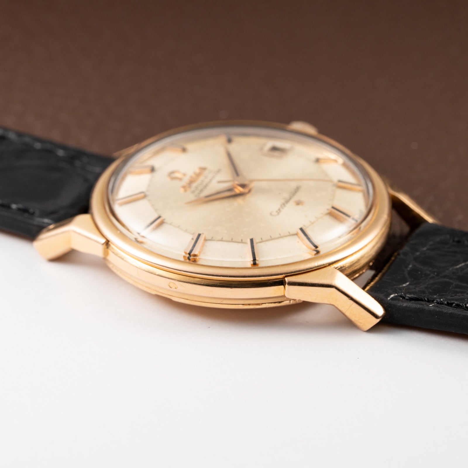 Omega Constellation Pie Pan Dog Leg French Case 18K Rosé Gold from 1962