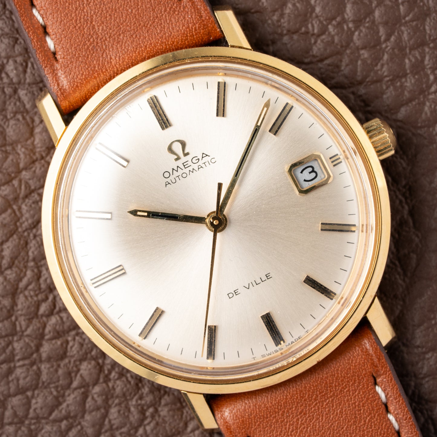 Omega De Ville Automatic 18k Yellow Gold Ref 166.033 from 1972