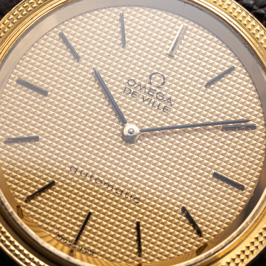 Omega De Ville Automatic “Clous de Paris” 18K Yellow Gold Ref. 151.012 from 1973