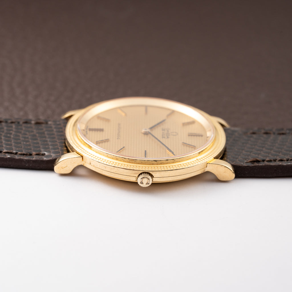 Omega De Ville Automatic “Clous de Paris” 18K Yellow Gold Ref. 151.012 from 1973