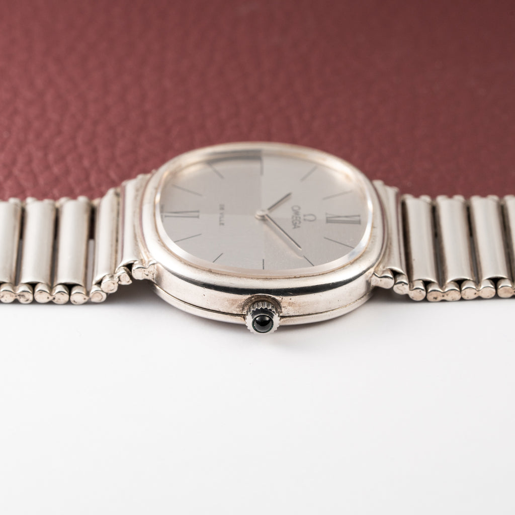 Omega De Ville Jeux d’Argent 925 Sterling Silver Moiré Two Tone Dial Ref. 8390 from 1973