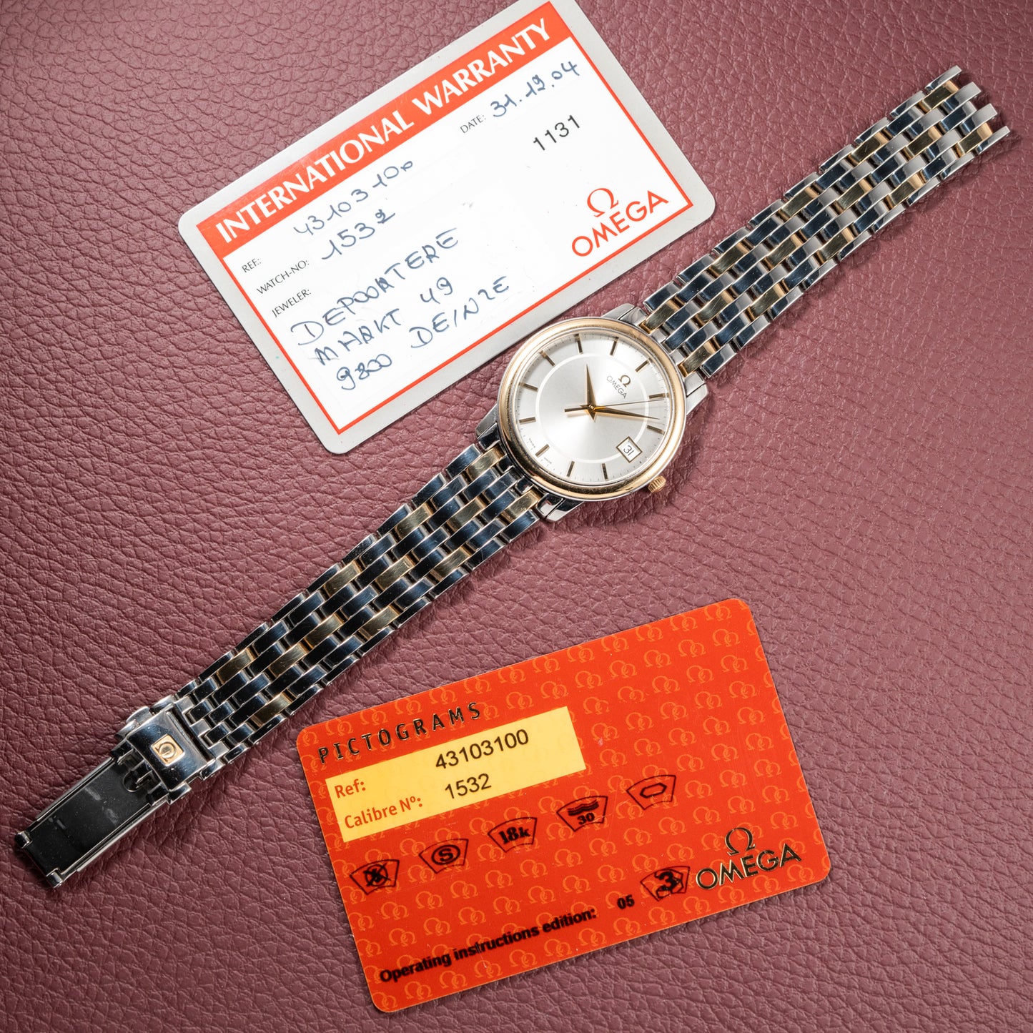 Omega De Ville Prestige Quartz Gold Steel Ref.43103100 from 2004
