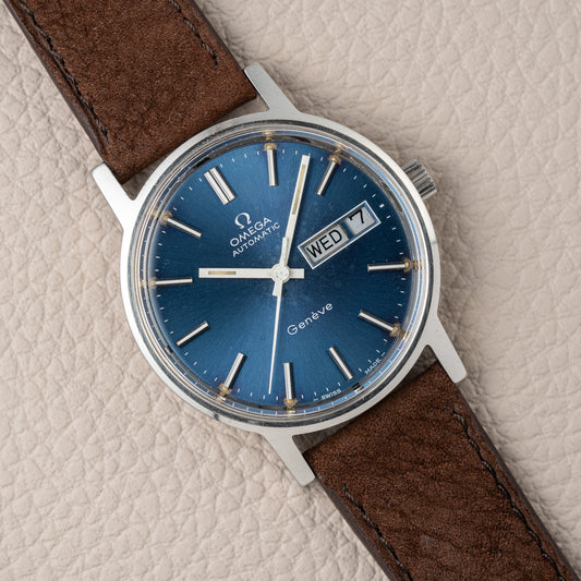 Omega Genève Day-Date Automatic Blue Dial Ref. 166.0117 from 1972
