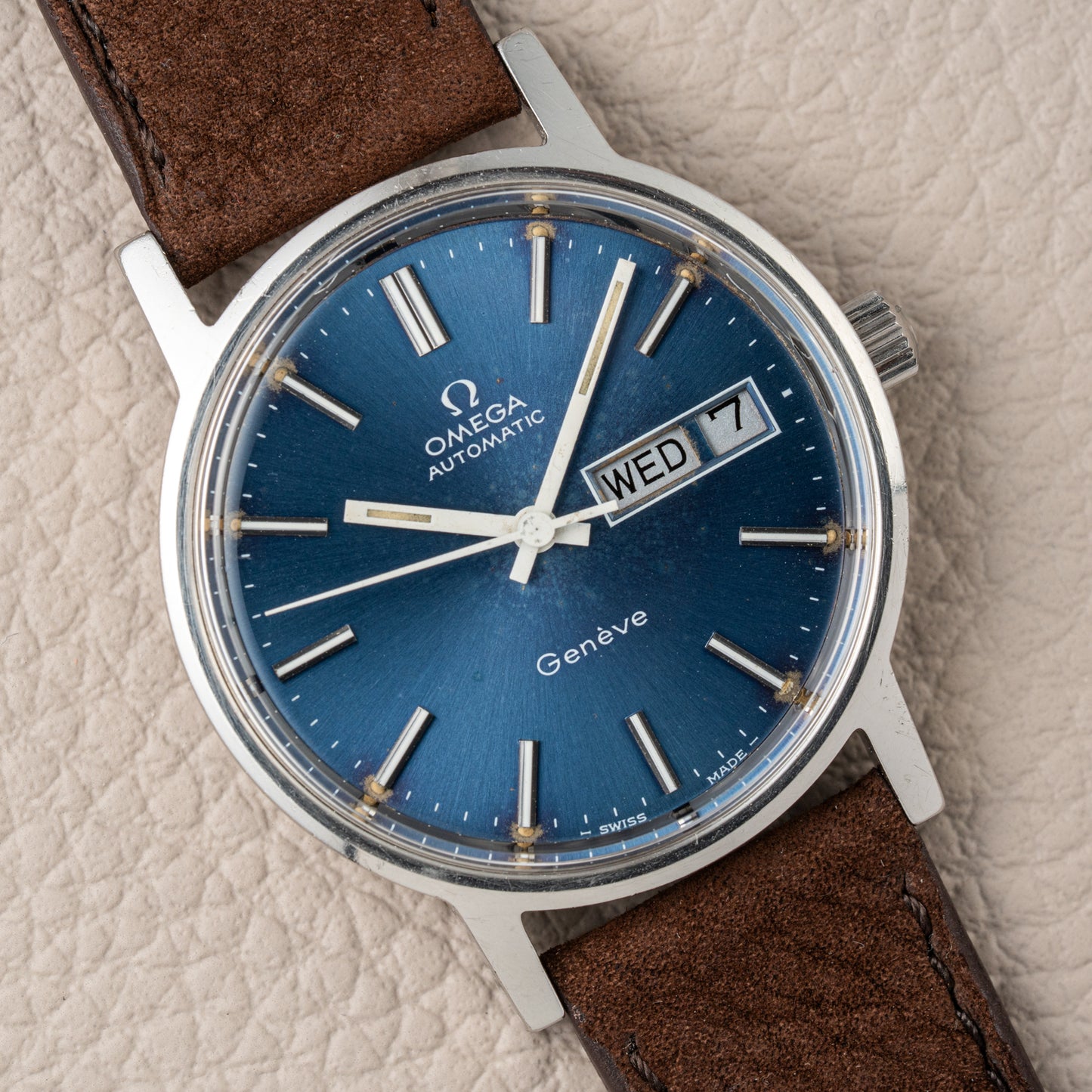 Omega Genève Day-Date Automatic Blue Dial Ref. 166.0117 from 1972