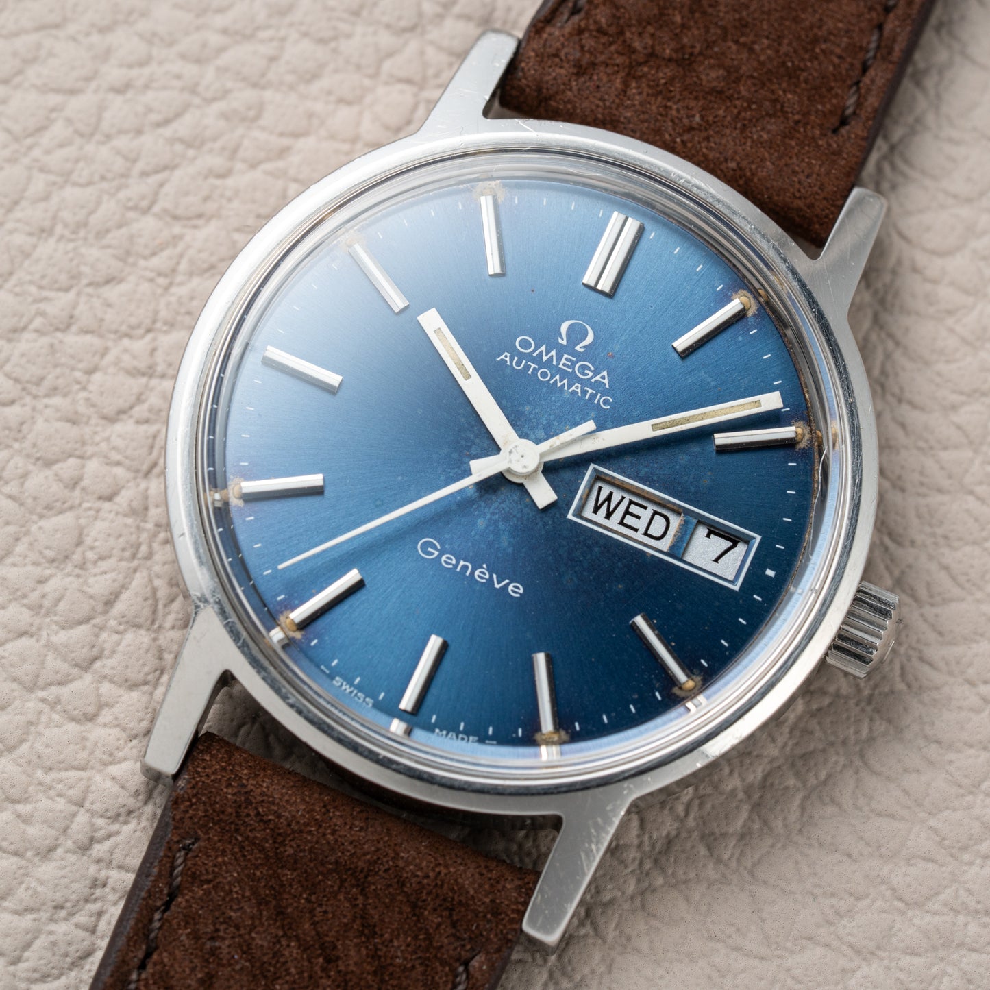 Omega Genève Day-Date Automatic Blue Dial Ref. 166.0117 from 1972