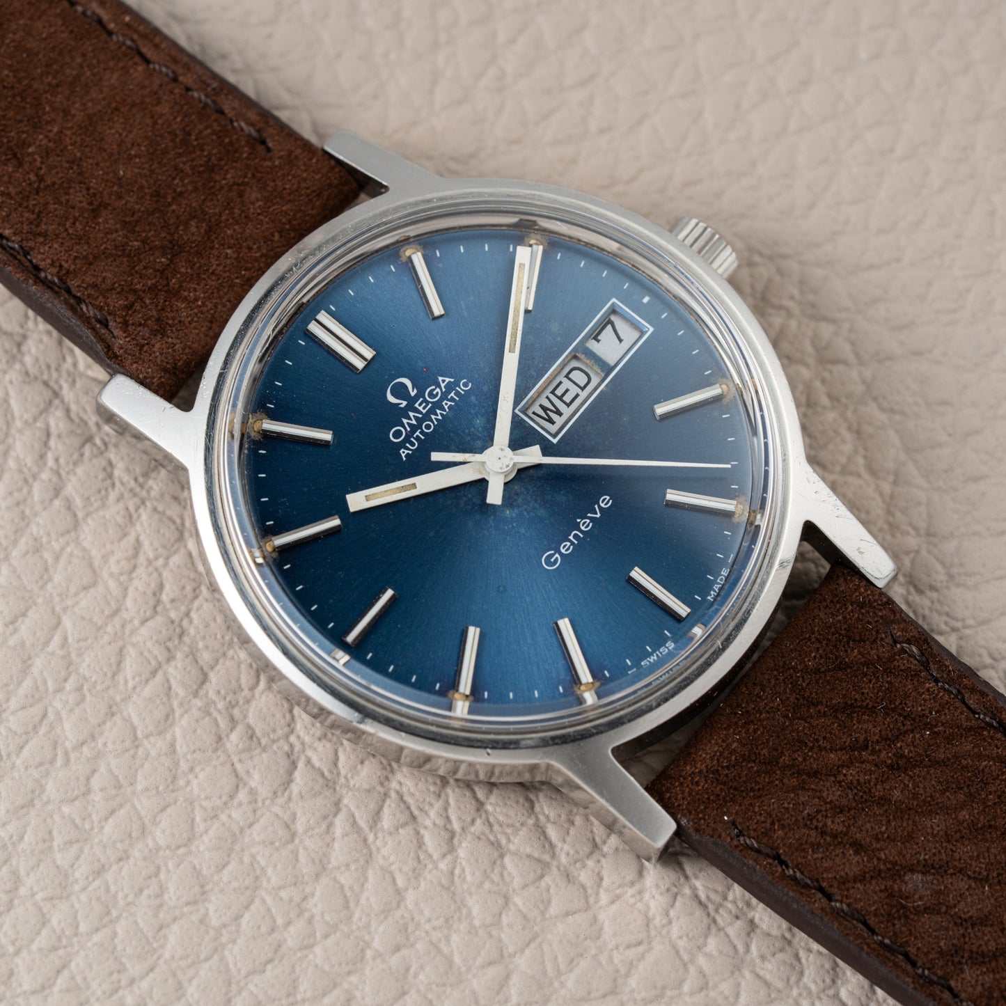 Omega Genève Day-Date Automatic Blue Dial Ref. 166.0117 from 1972