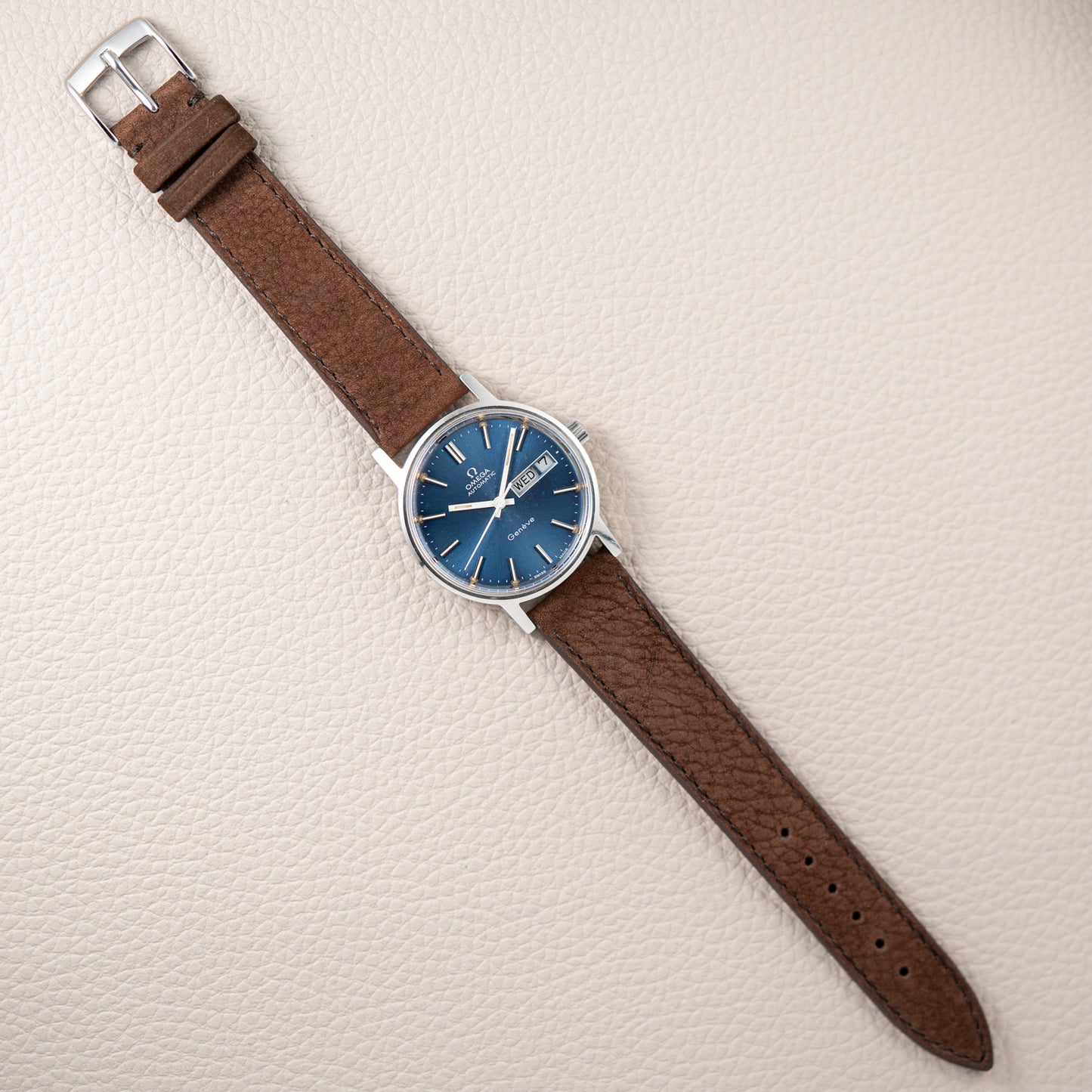Omega Genève Day-Date Automatic Blue Dial Ref. 166.0117 from 1972