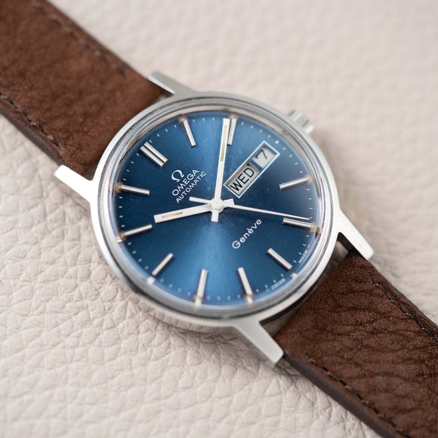 Omega Genève Day-Date Automatic Blue Dial Ref. 166.0117 from 1972