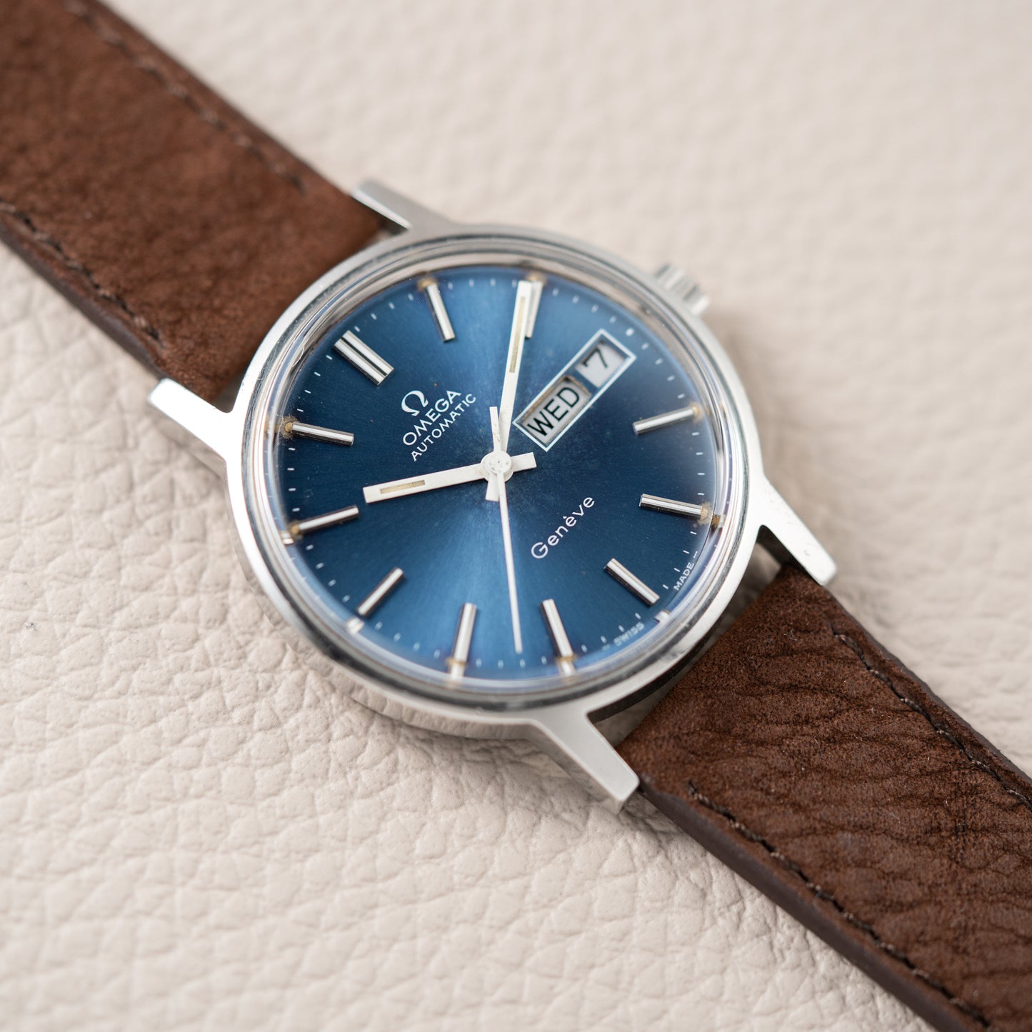 Omega Genève Day-Date Automatic Blue Dial Ref. 166.0117 from 1972