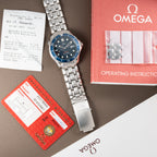 Omega Seamaster Quartz Blue Wave 300M Ref. 22218000 from 2012 with paper