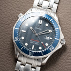 Omega Seamaster Quartz Blue Wave 300M Ref. 22218000 from 2012 with paper