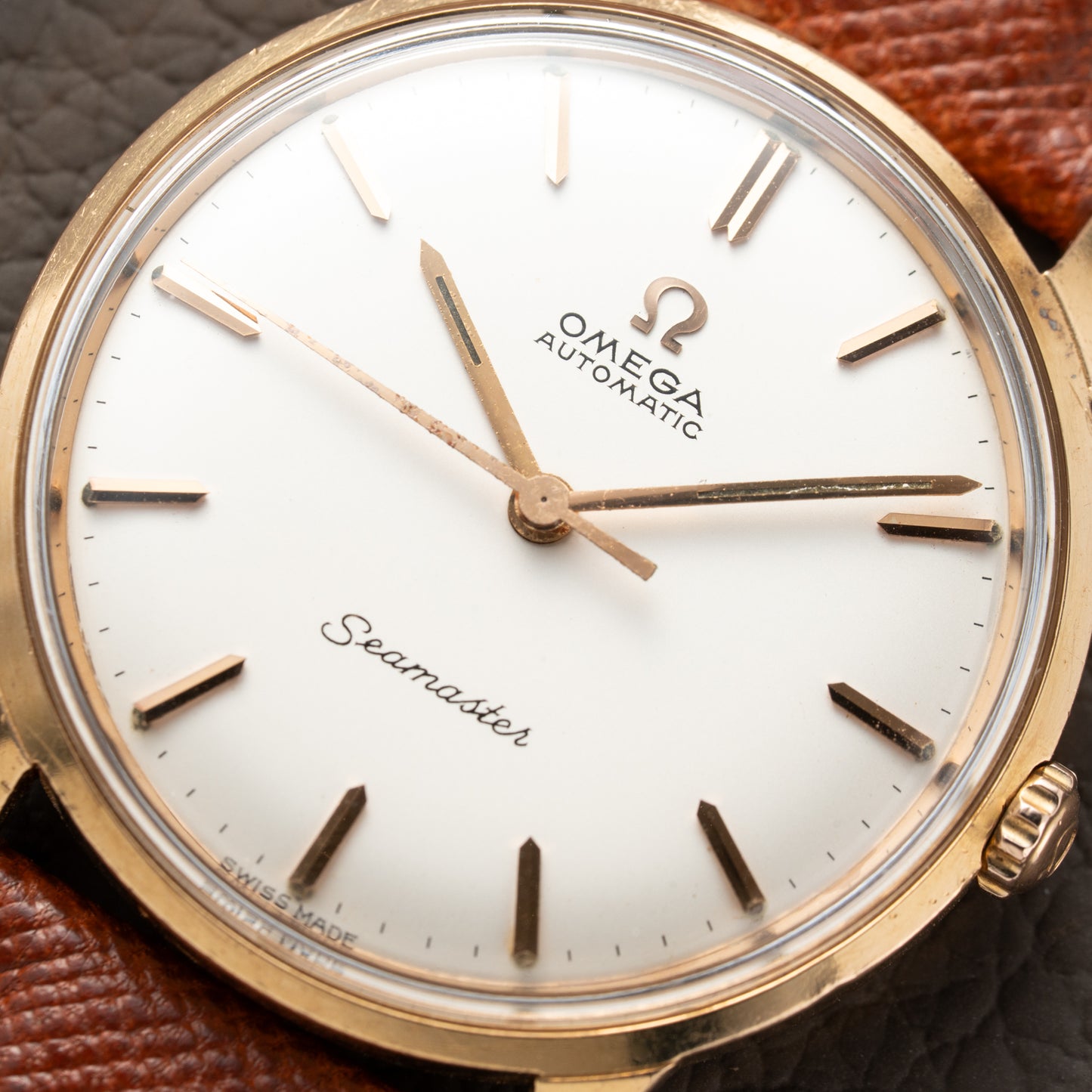 Omega Seamaster Automatic Rosé Gold 18K French Case from 1963 Ref. 165.001