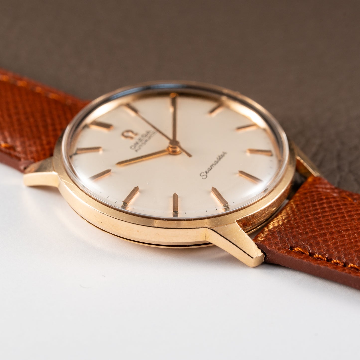 Omega Seamaster Automatic Rosé Gold 18K French Case from 1963 Ref. 165.001