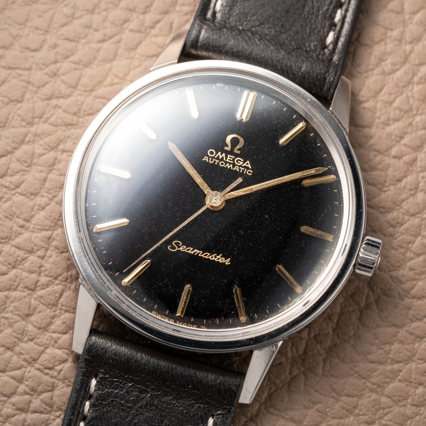 Omega Seamaster Automatic Black Gilt Dial Ref 165.002 from 1966