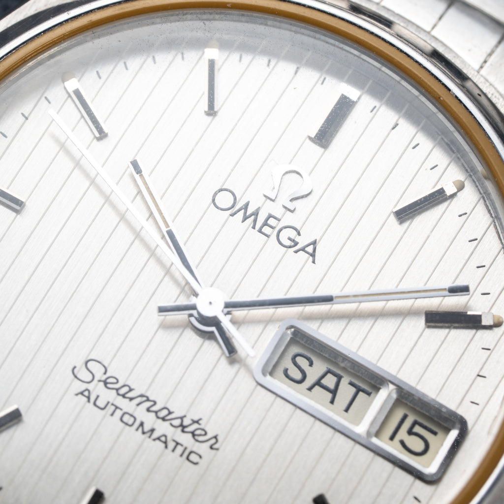 Omega Seamaster Automatic Day-Date Stripped Dial Jubilee Bracelet Ref. 166.0264 from 1980