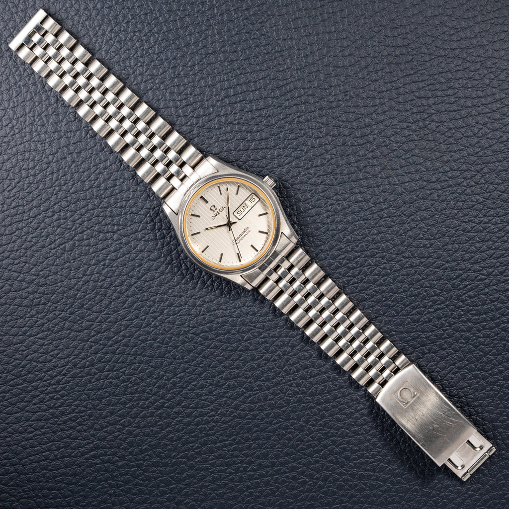 Omega Seamaster Automatic Day-Date Stripped Dial Jubilee Bracelet Ref. 166.0264 from 1980