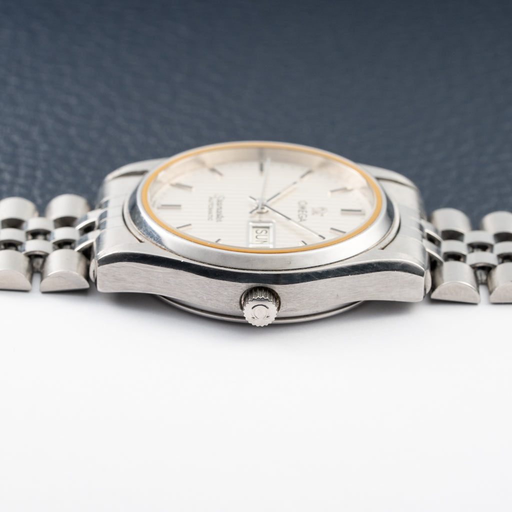 Omega Seamaster Automatic Day-Date Stripped Dial Jubilee Bracelet Ref. 166.0264 from 1980