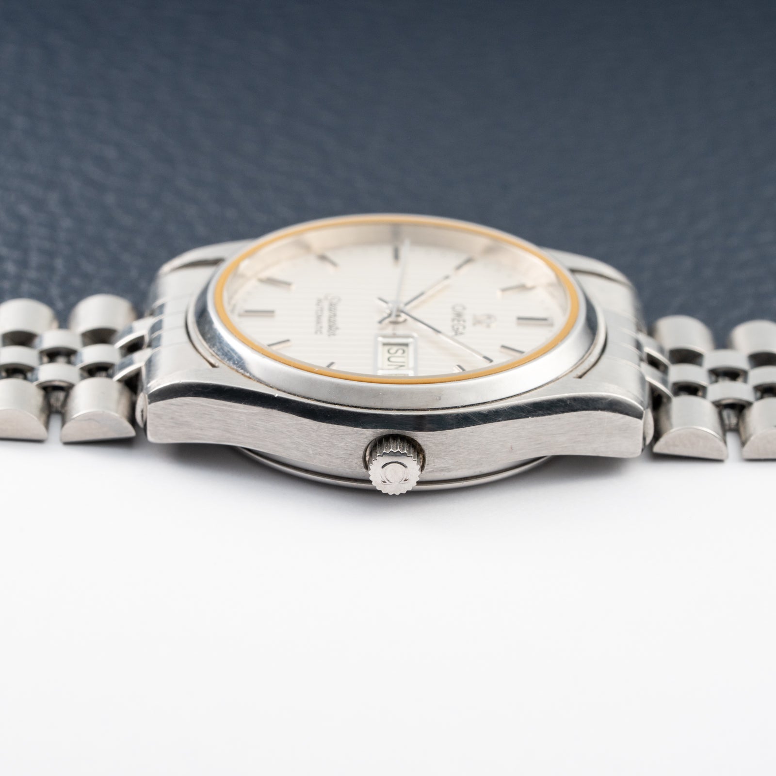 Omega Seamaster Automatic Day-Date Stripped Dial Jubilee Bracelet Ref. 166.0264 from 1980